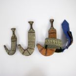 Collection of 3 daggers (Jambiya) with scabbard, Arabic - Yemen
