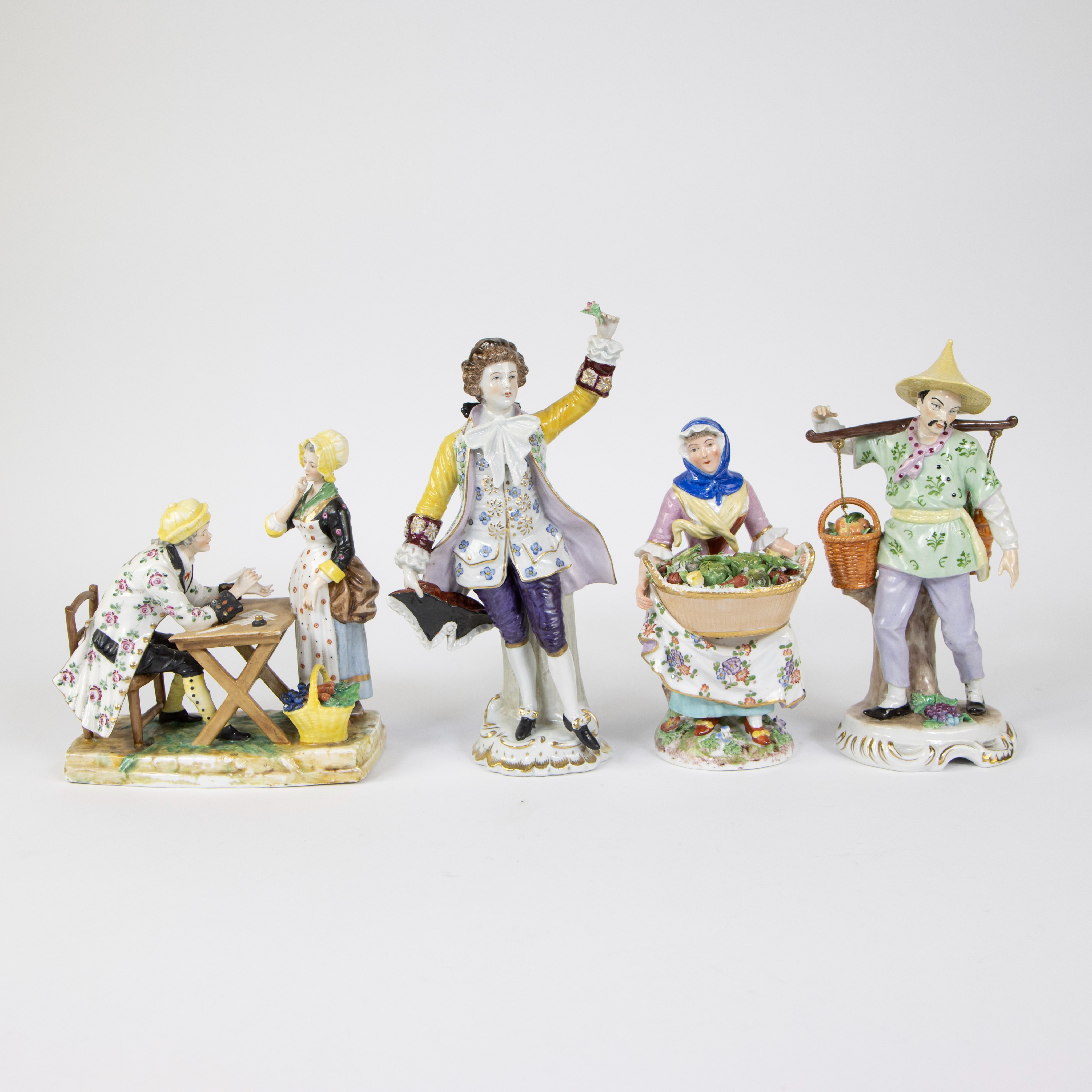 Large collection of porcelain figurines and 2 round lidded boxes (one of which is Sèvres) - Image 2 of 15