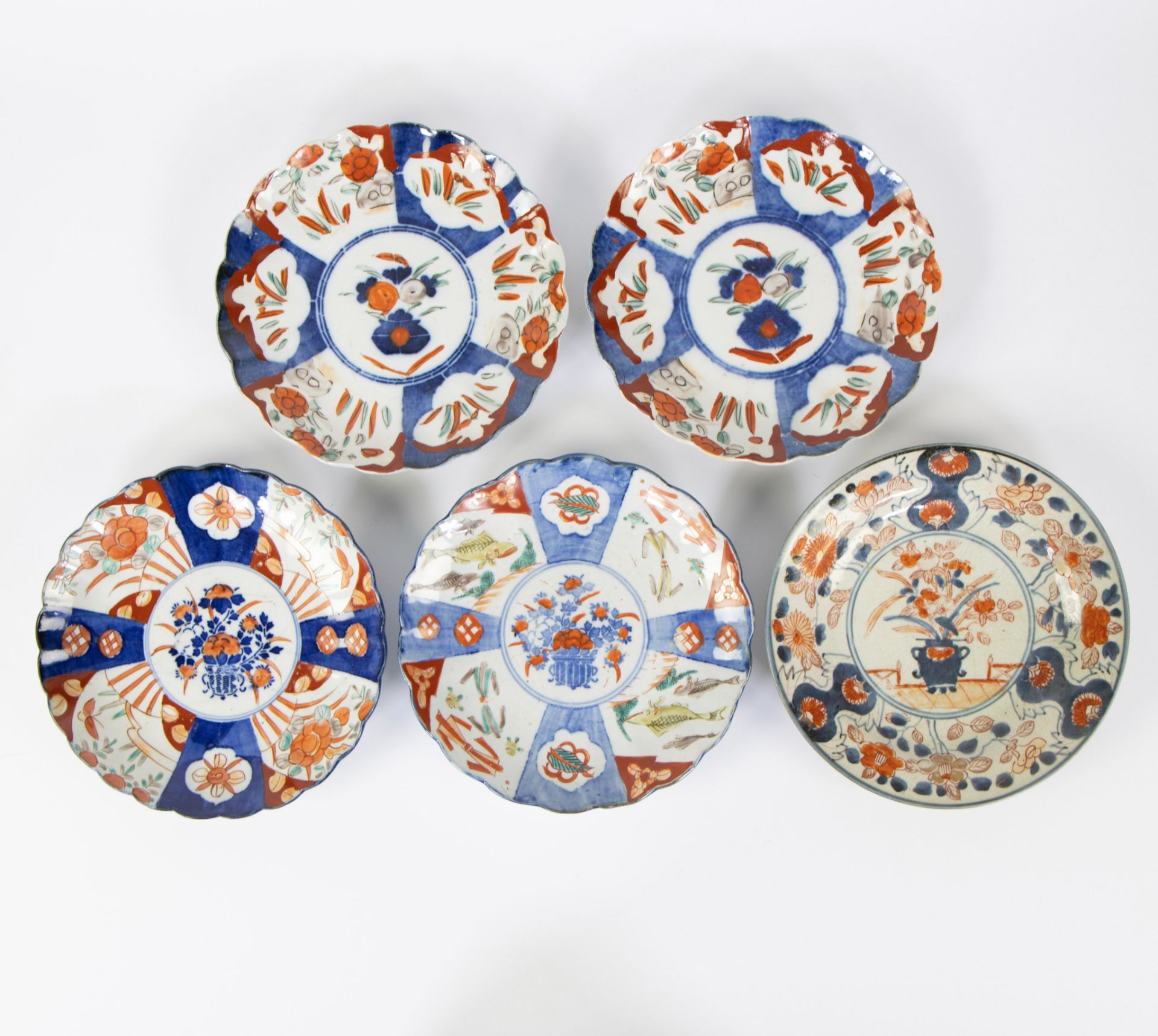 Lot Japanese and Chinese plates (11) blue/white and Imari - Image 6 of 7