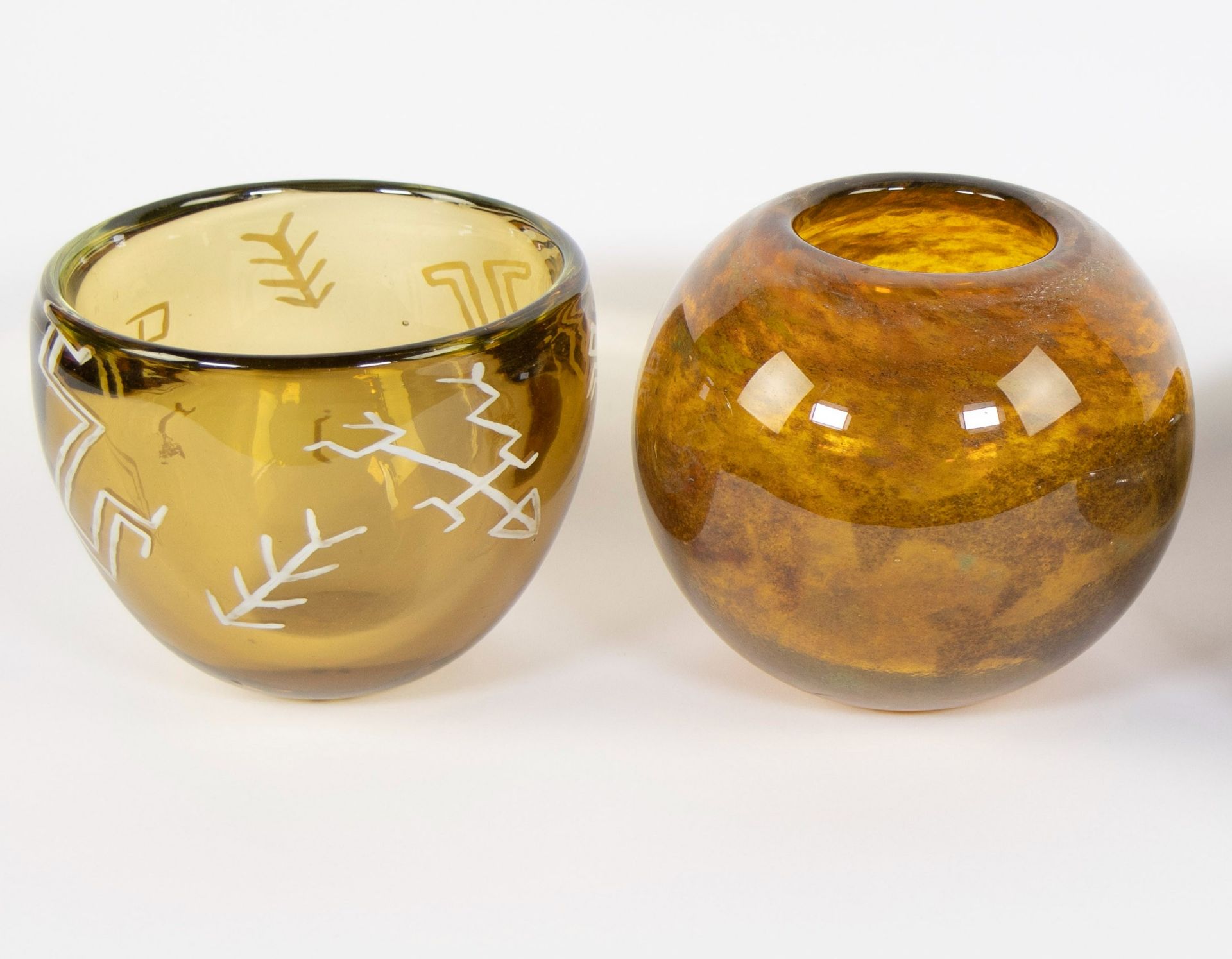 Koen VANDERSTUKKEN (1964), collection of 2 mouth-read convex vases, signed Ost 91 and 93 - Bild 2 aus 4