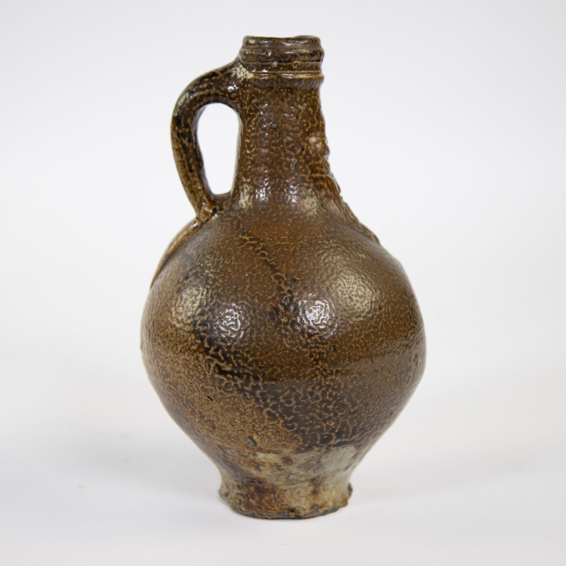 A glazed ceramic bellarmine jar (Bartmannskrug) with bearded face to the neck, German, 17th century - Image 4 of 8