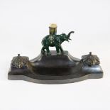 Art Deco inkwell with oriental decor, 1930s