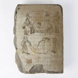 Litho stone with erotic theme 'Courronement de la Rosière'