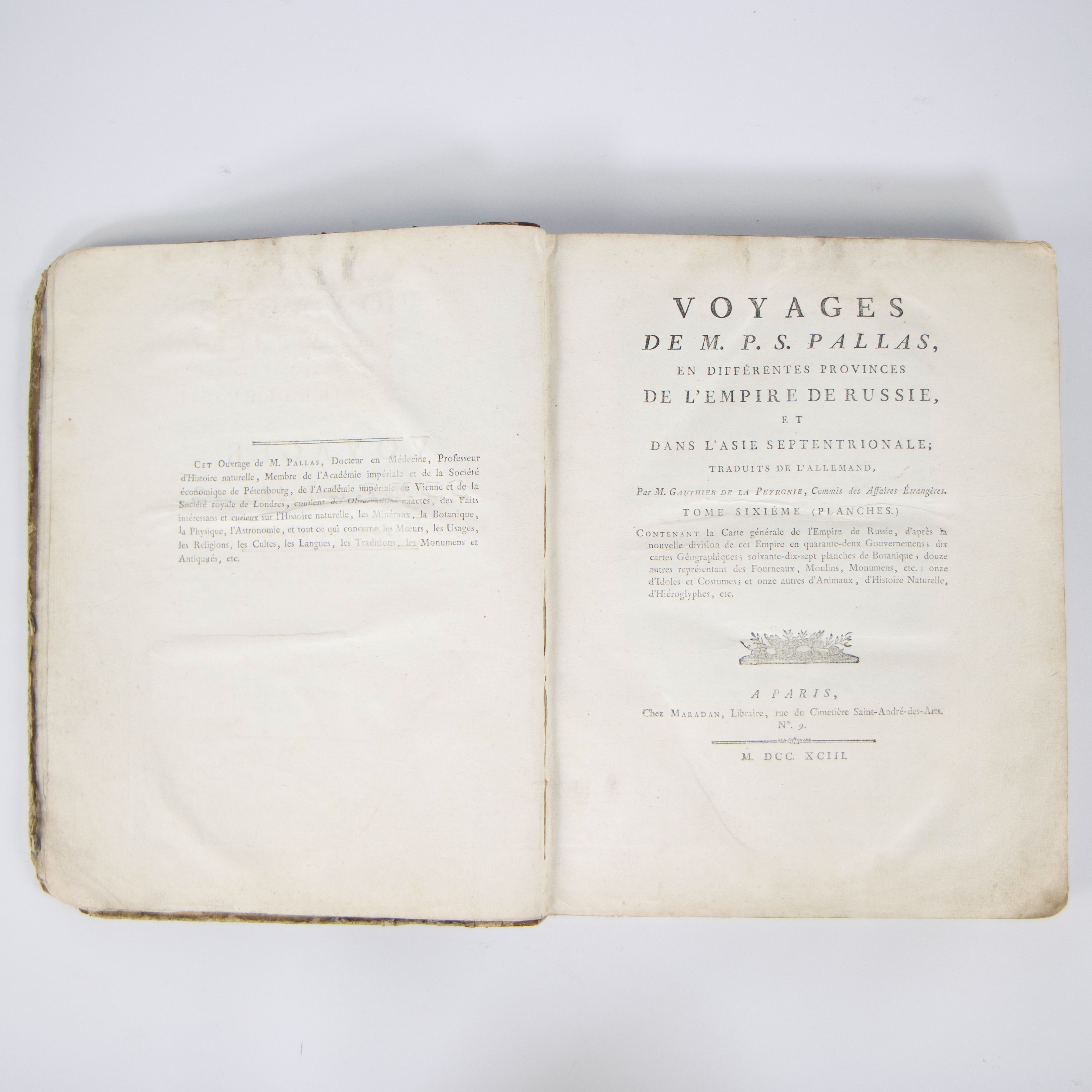 VOYAGES de M.P.S. Pallas en différentes provinces de l'Empire de Russie, Tome sième 1793 - Image 3 of 3