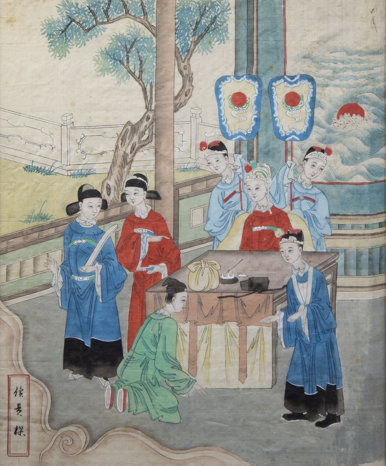 Chinese painting on paper, late Qing dynasty.