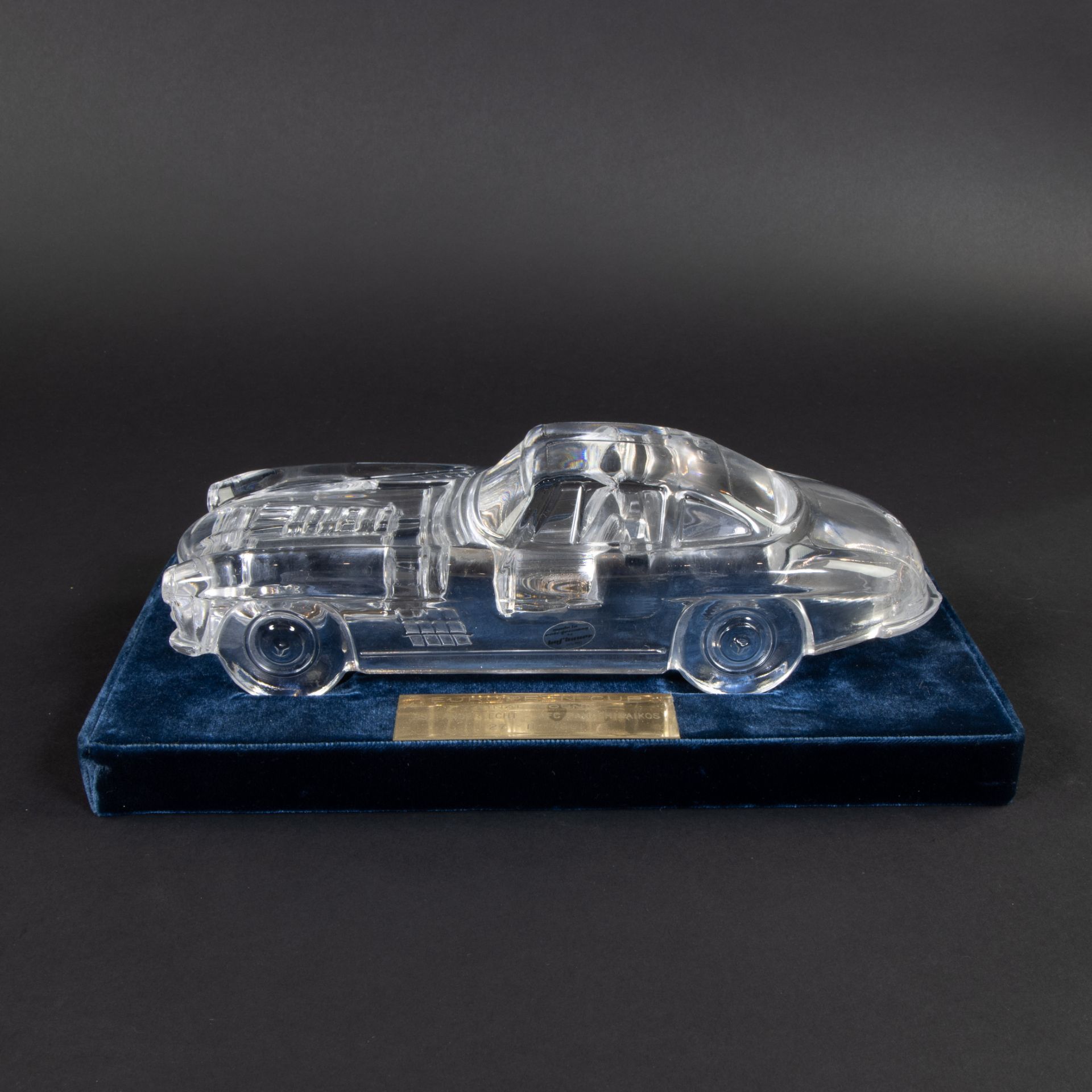Mercedes crystal car marked Hofbauer, made in W-Germany, with plaque European Cup Final Round RSC An - Image 2 of 6