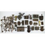 Collection of old antique locks and keys