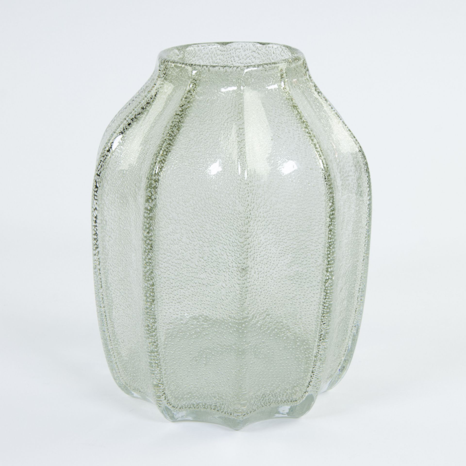 Daum Nancy clear bubbled glass vase, France - Image 2 of 5