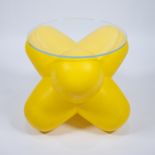 TOM DIXON yellow stacktable JACK LIGHT with glass top