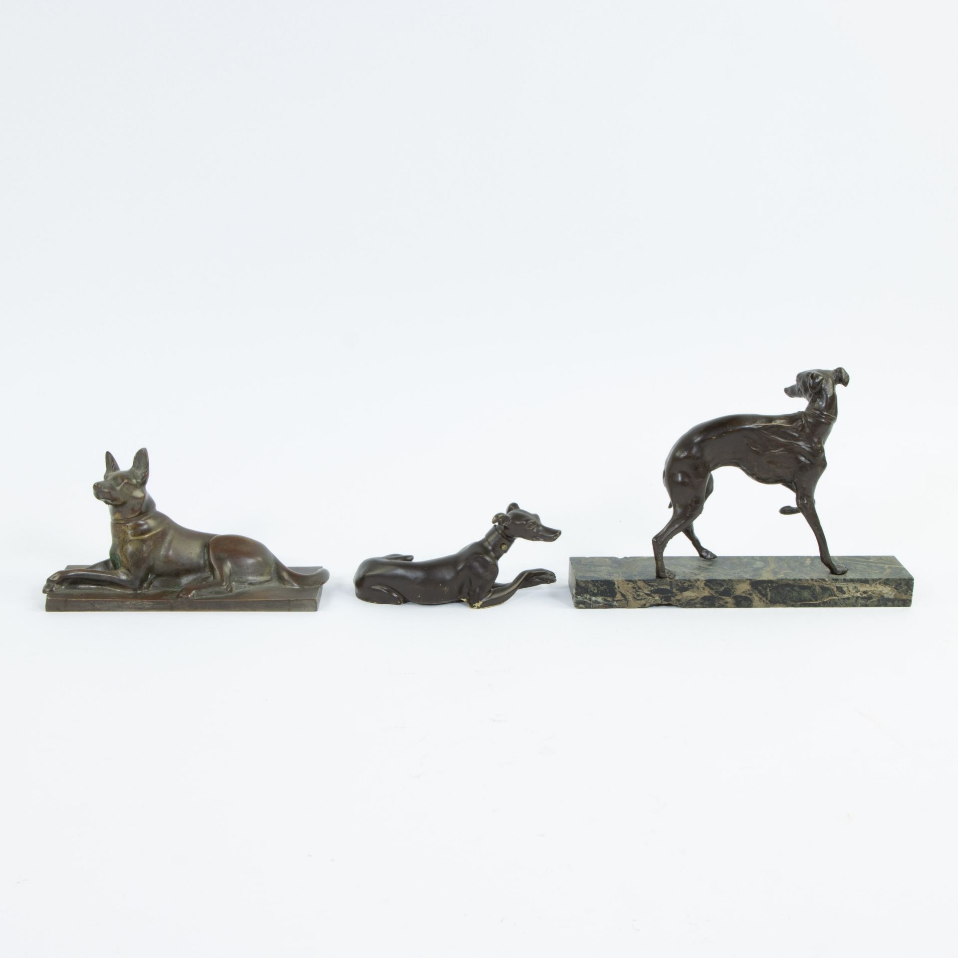 Collection of 3 bronze dogs - Image 3 of 4