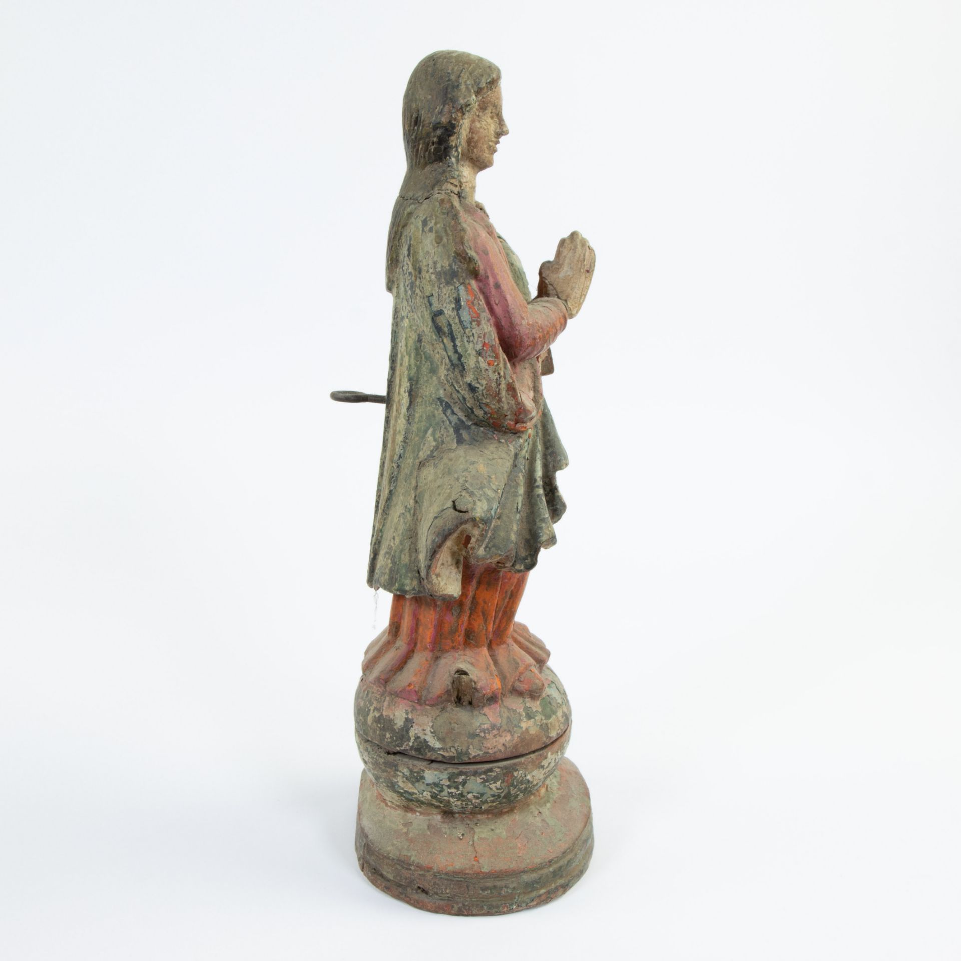 Wooden statue Madonna with original polychromy, Spanish or South America, 18th century - Image 4 of 4