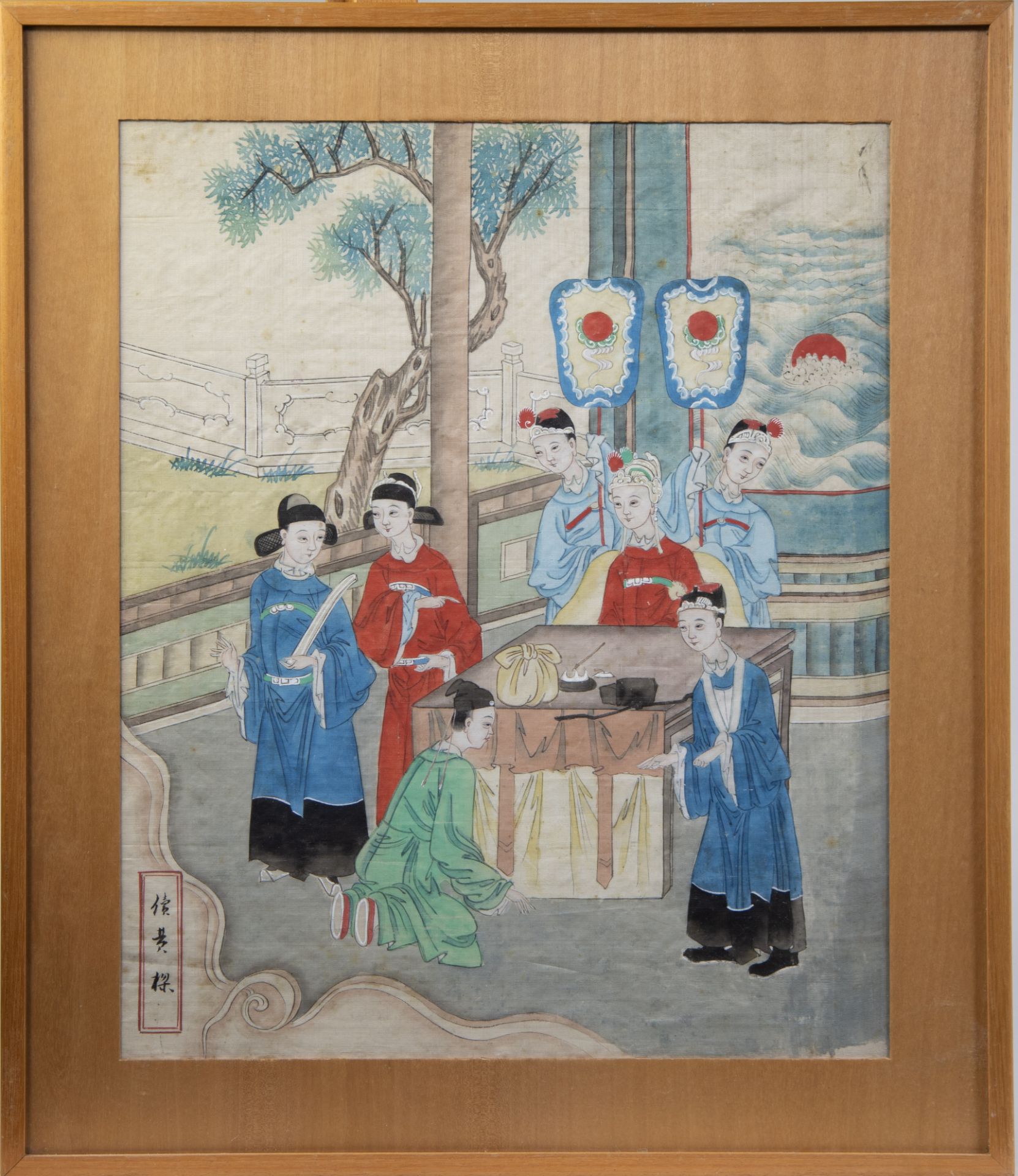Chinese painting on paper, late Qing dynasty. - Image 2 of 3