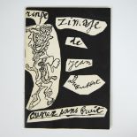 Signed and numbered card following 1964 Dubuffet exhibition in Paris, numbered 182 and drawn in penc