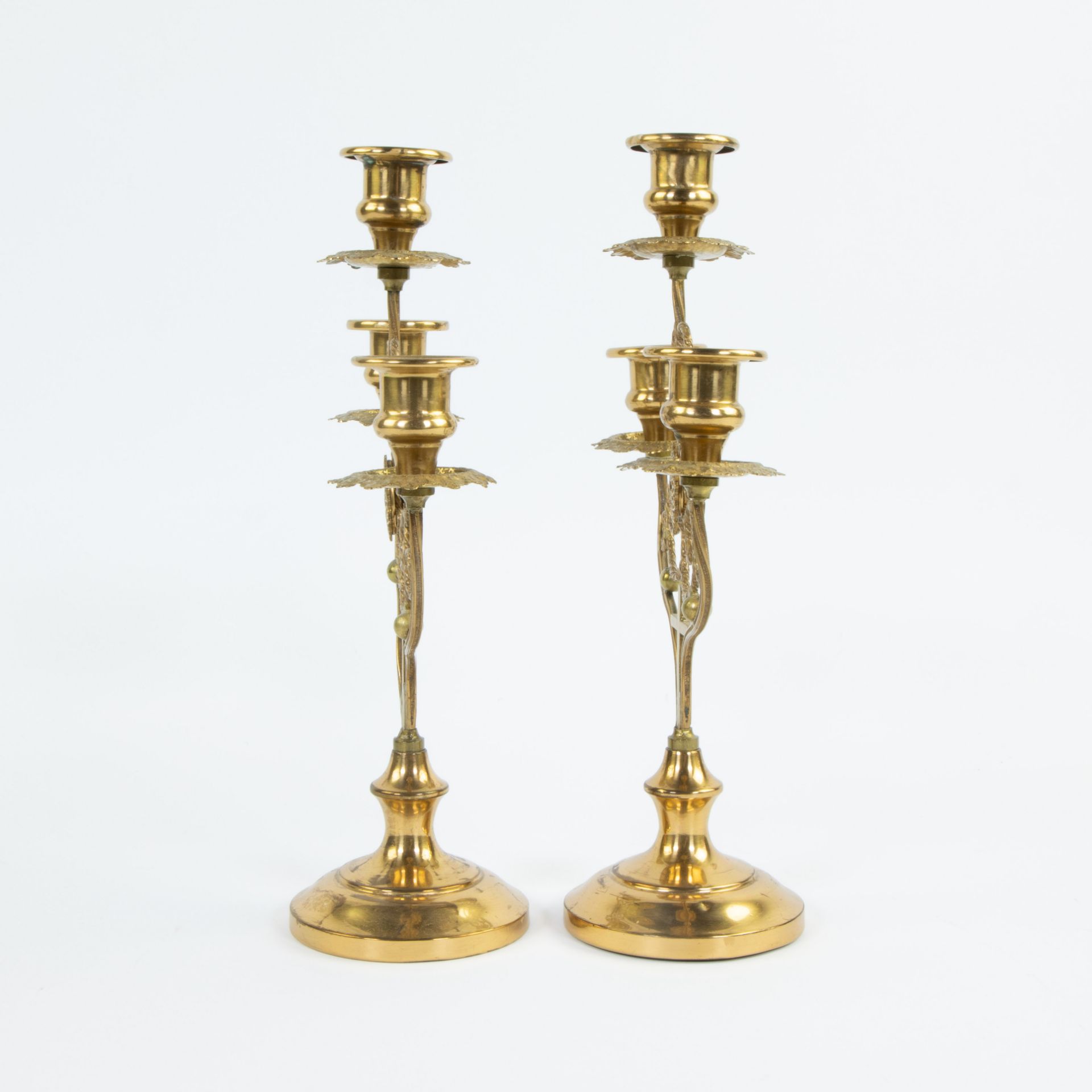 Pair of ormolu neo-Gothic candlesticks, circa 1900 - Image 2 of 5