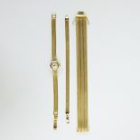 Lot of gold ladies' watch and 2 bracelets