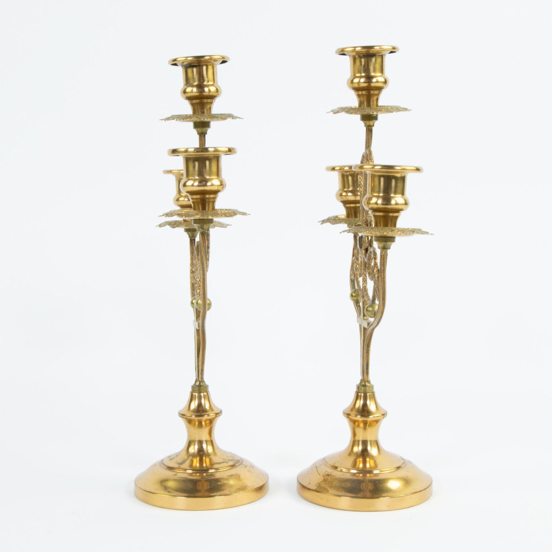 Pair of ormolu neo-Gothic candlesticks, circa 1900 - Image 4 of 5