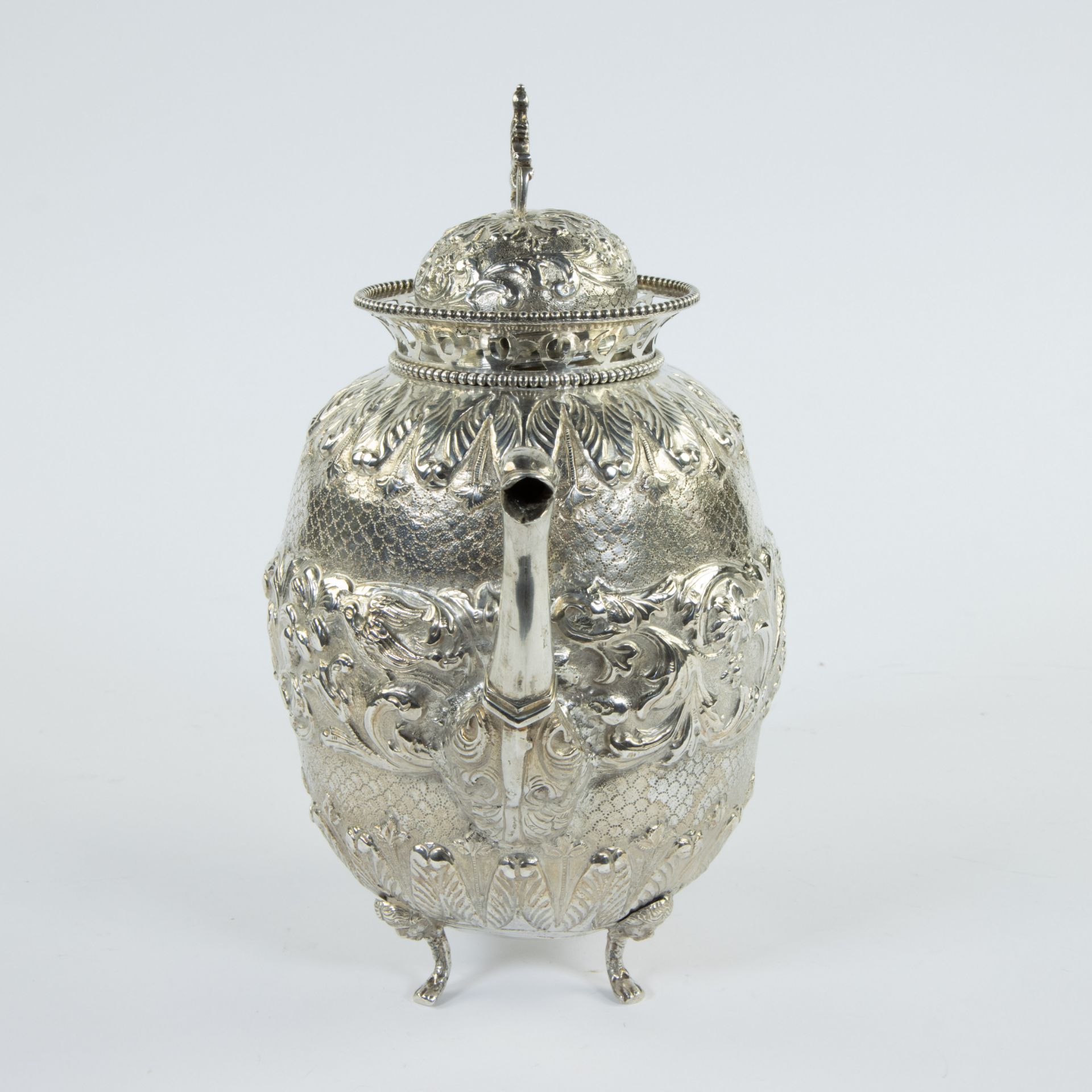 Solid silver coffee pot Ate de Groot Boersma Friesland, 772 grams, marked - Image 2 of 6