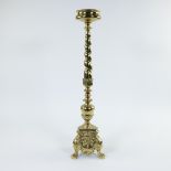 Copper church candlestick with twisted column