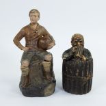 Tobacco jar footballer by Johann Maresch, signed JM, model 3704 circa 1900 and tobacco jar beer drin