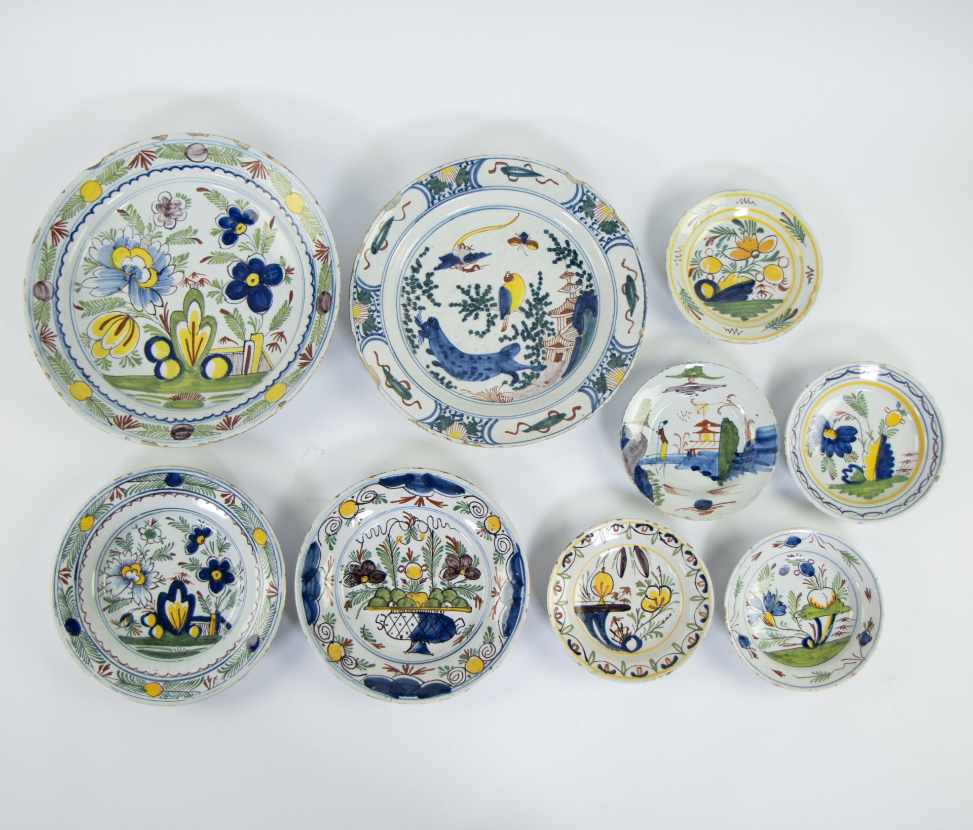 Collection of 18th century Delft plates