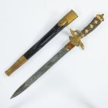 Hunting dagger with matching scabbard, 19th century