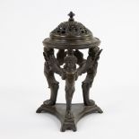 Bronze perfume burner by F.L.. Vombach Offenbach, German, late 19th century, marked