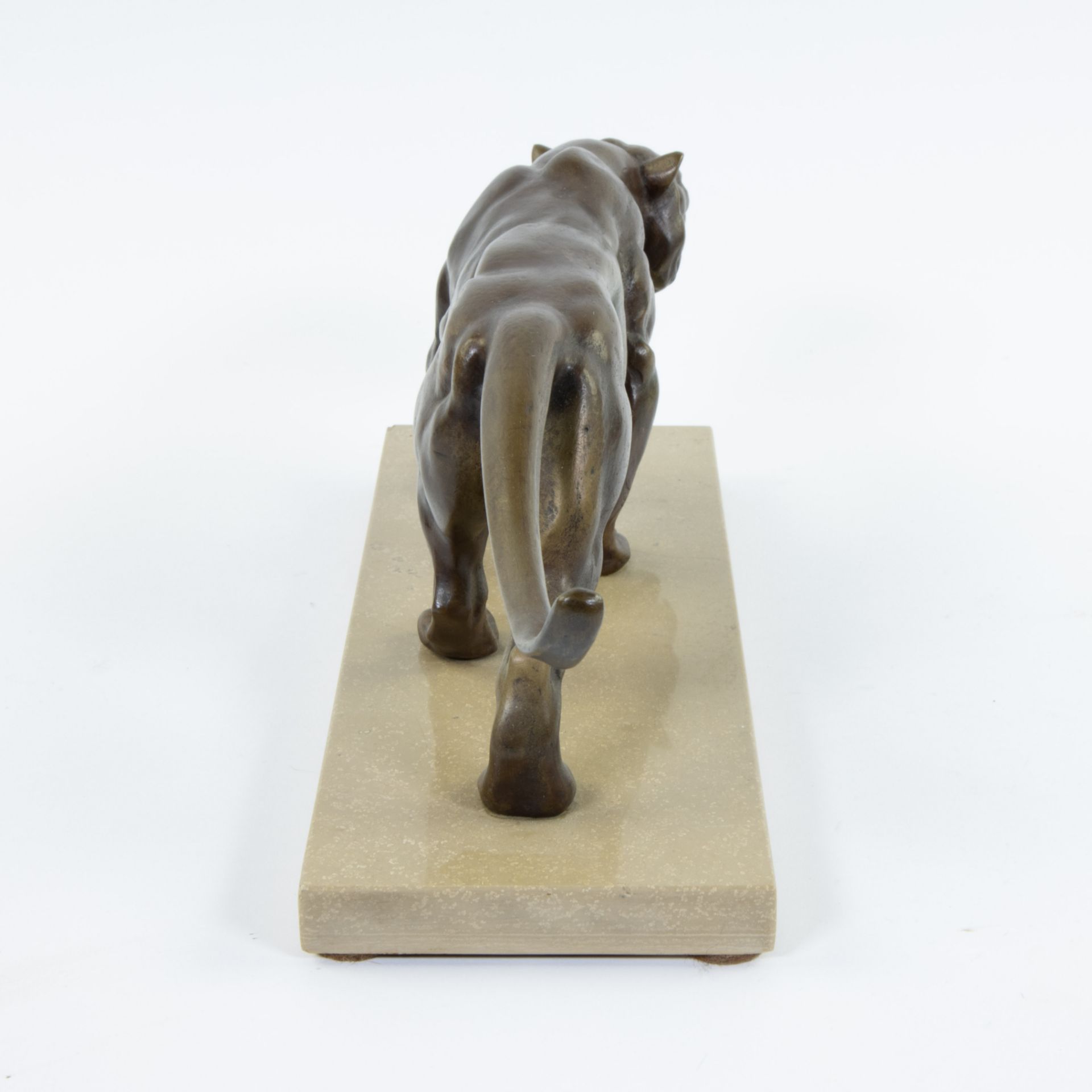 Art Deco large bronze panther on marble base - Image 6 of 6