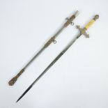 American maconic sword 19th century, on blade inscribed 'Memento Mori' and maker The MC Lilley & C°,