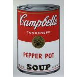 Sunday B. Morning, after Andy Warhol, Campbell’s Soup, Pepper Pot (Sunday B. Morning)