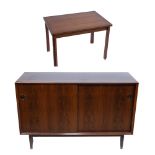 Vintage table Deens design and small sideboard in Bazilian rosewood 1960s, design Arne Vodder