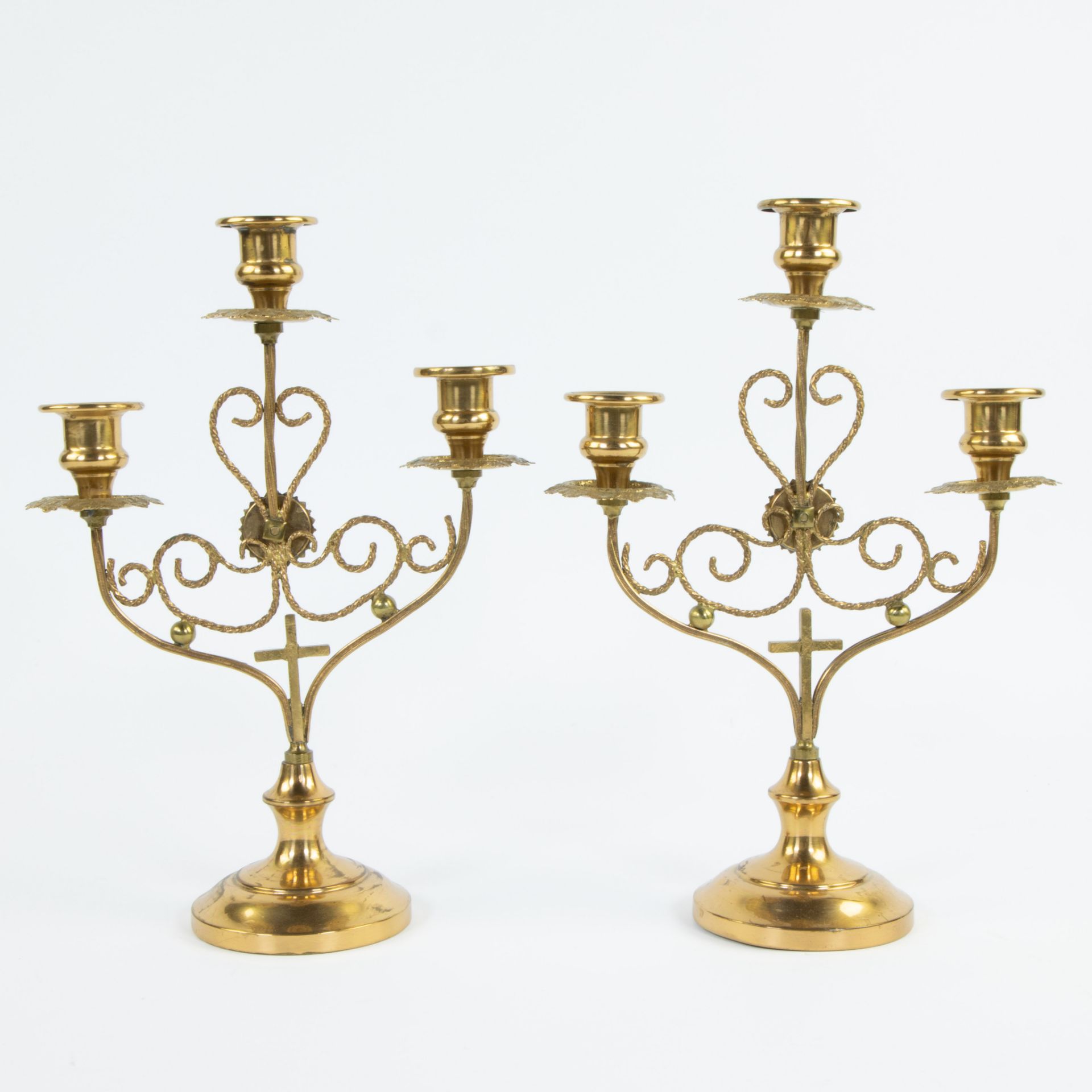 Pair of ormolu neo-Gothic candlesticks, circa 1900 - Image 3 of 5