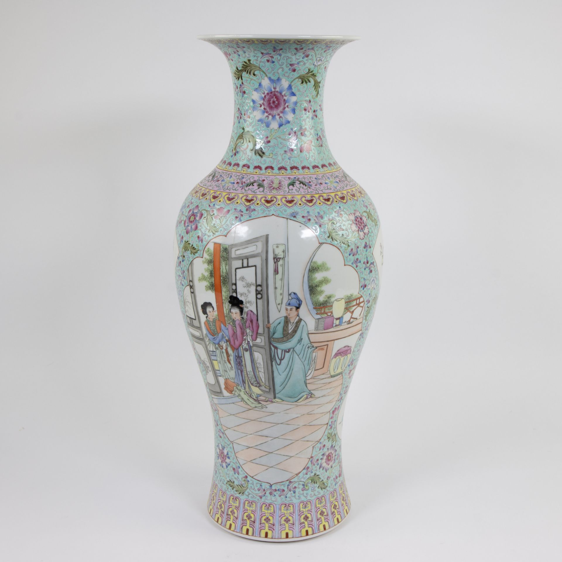 Collection of Chinese porcelain, baluster vase famille rose and 18th century plate with martial scen - Image 4 of 10