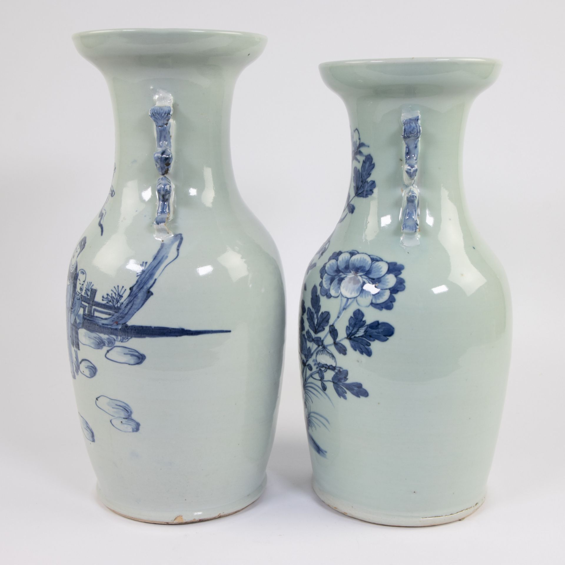 Lot of 2 Chinese celadon vases, late 19th century - Bild 2 aus 6