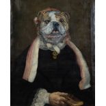 Edm. Destrebeek, oil on canvas Dog's head/portert 1857, signed