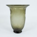 Art Deco vase - Smoked glass - France, circa 1920/1940