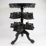 French round table with revolving book stand In the style of Gabriel Viardot, circa 1900