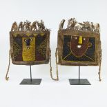 Collection of 2 fabric African masks