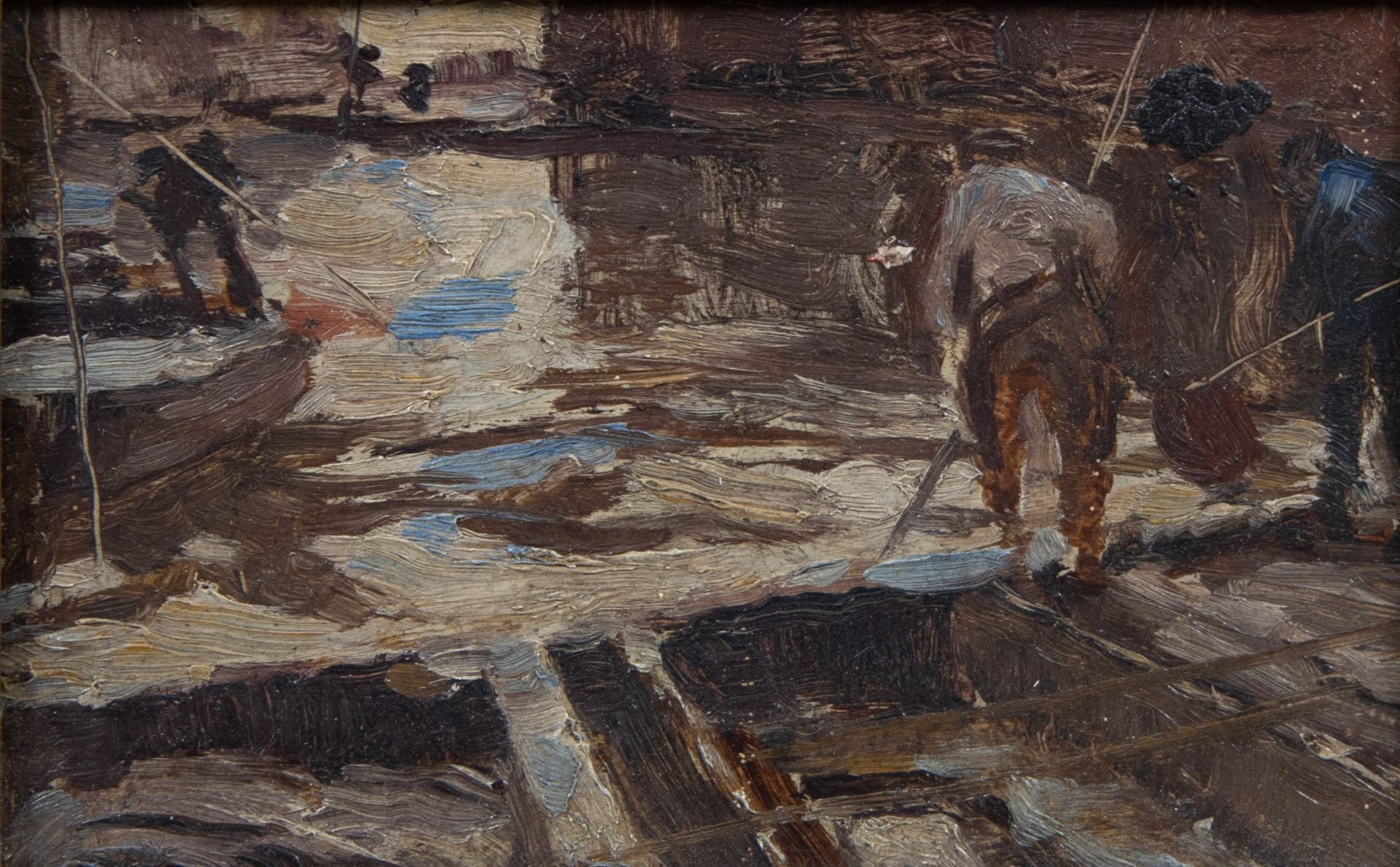 Oil on panel The muddlers, surroundings Albert Baertsoen