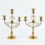 Pair of ormolu neo-Gothic candlesticks, circa 1900