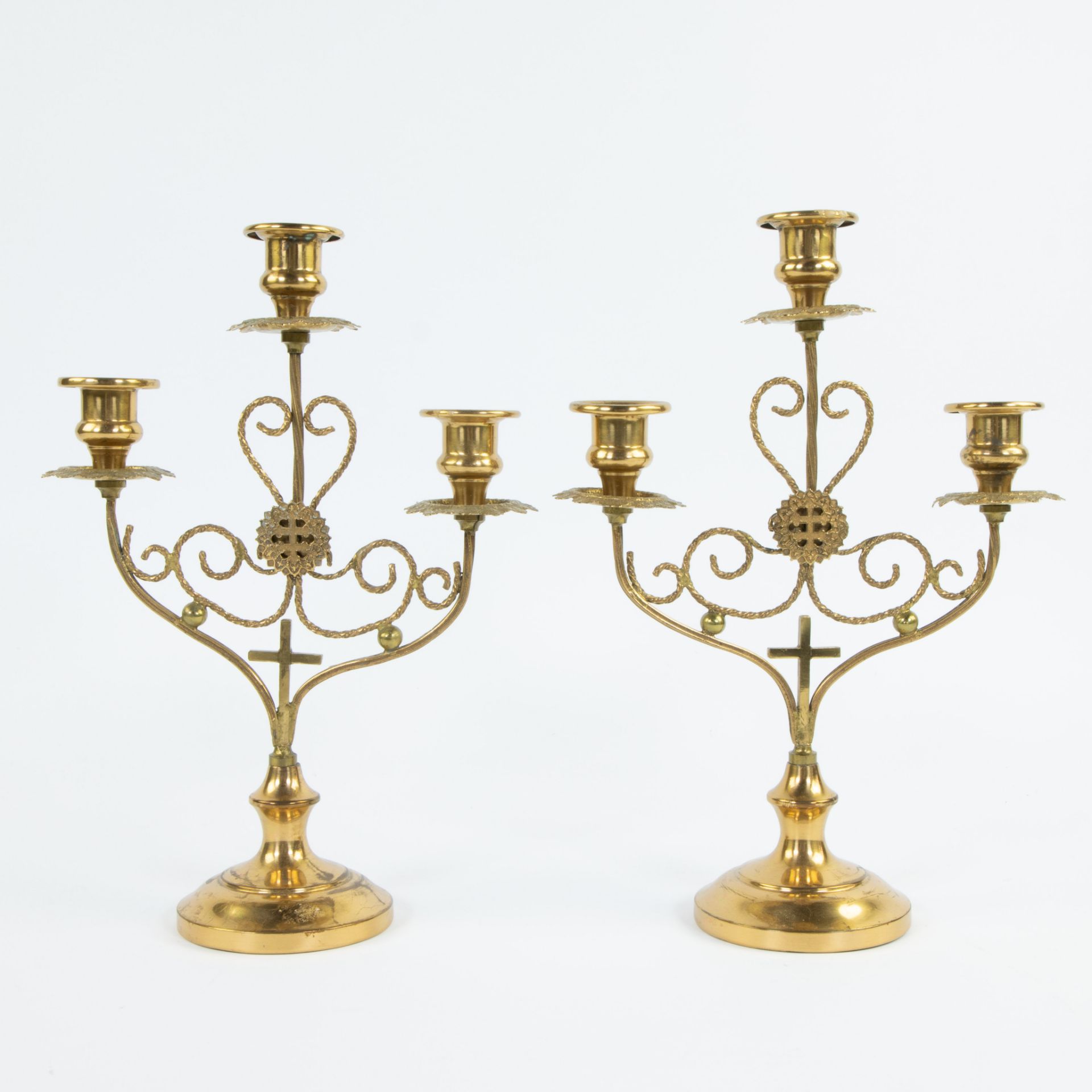 Pair of ormolu neo-Gothic candlesticks, circa 1900