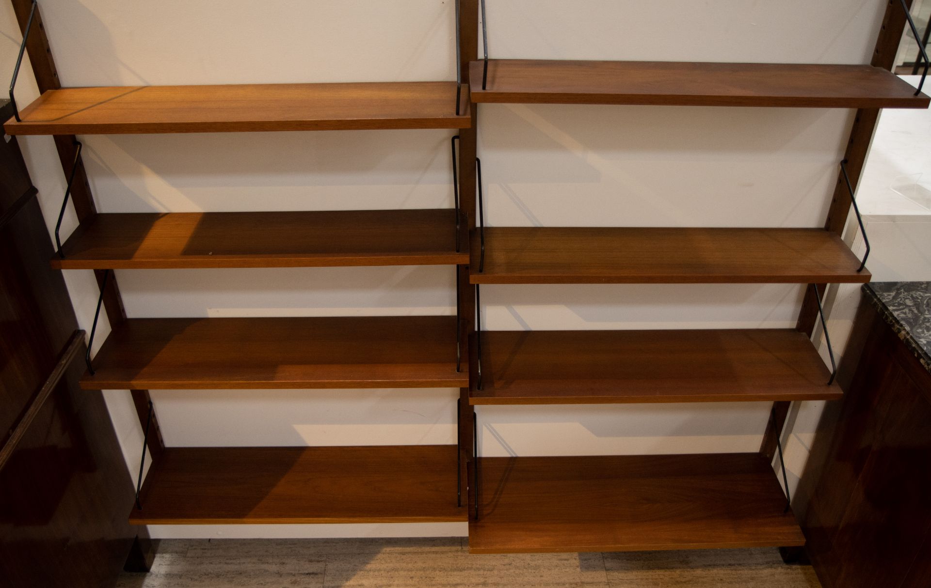 Vintage wall system - book rack in Cadovius style, 1960s, Scandinavian design - Image 2 of 2