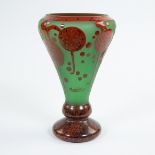 A French Charder (Charles Schneider) cameo vase with floral decor, signed Charder