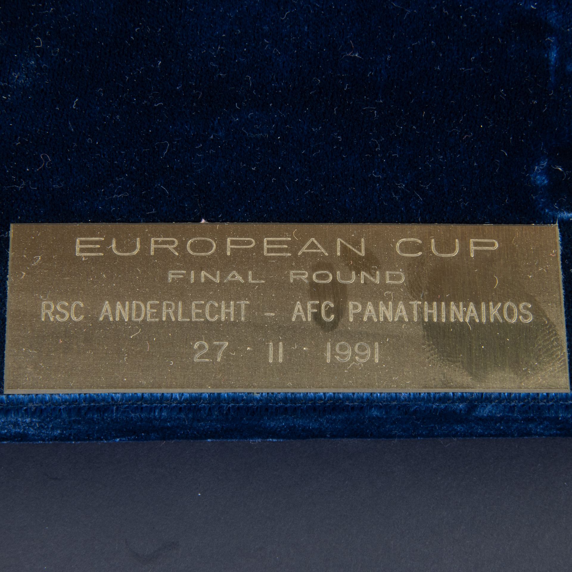 Mercedes crystal car marked Hofbauer, made in W-Germany, with plaque European Cup Final Round RSC An - Image 6 of 6