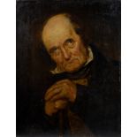 19th century oil on panel The miser, illegibly signed and dated