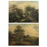 Pendant of 2 19th century landscapes, oil on canvas, signed J. Mertens