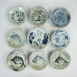 Collection of plates China/Vietnam 18th/19th century ao Bleu de Hue