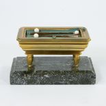 Napoleon III billiard-shaped jewellery box on marble base, 19th century, rare