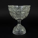 Very finely cut crystal strawberry coupe, consisting of 2 parts, base as sugar bowl, 19th century