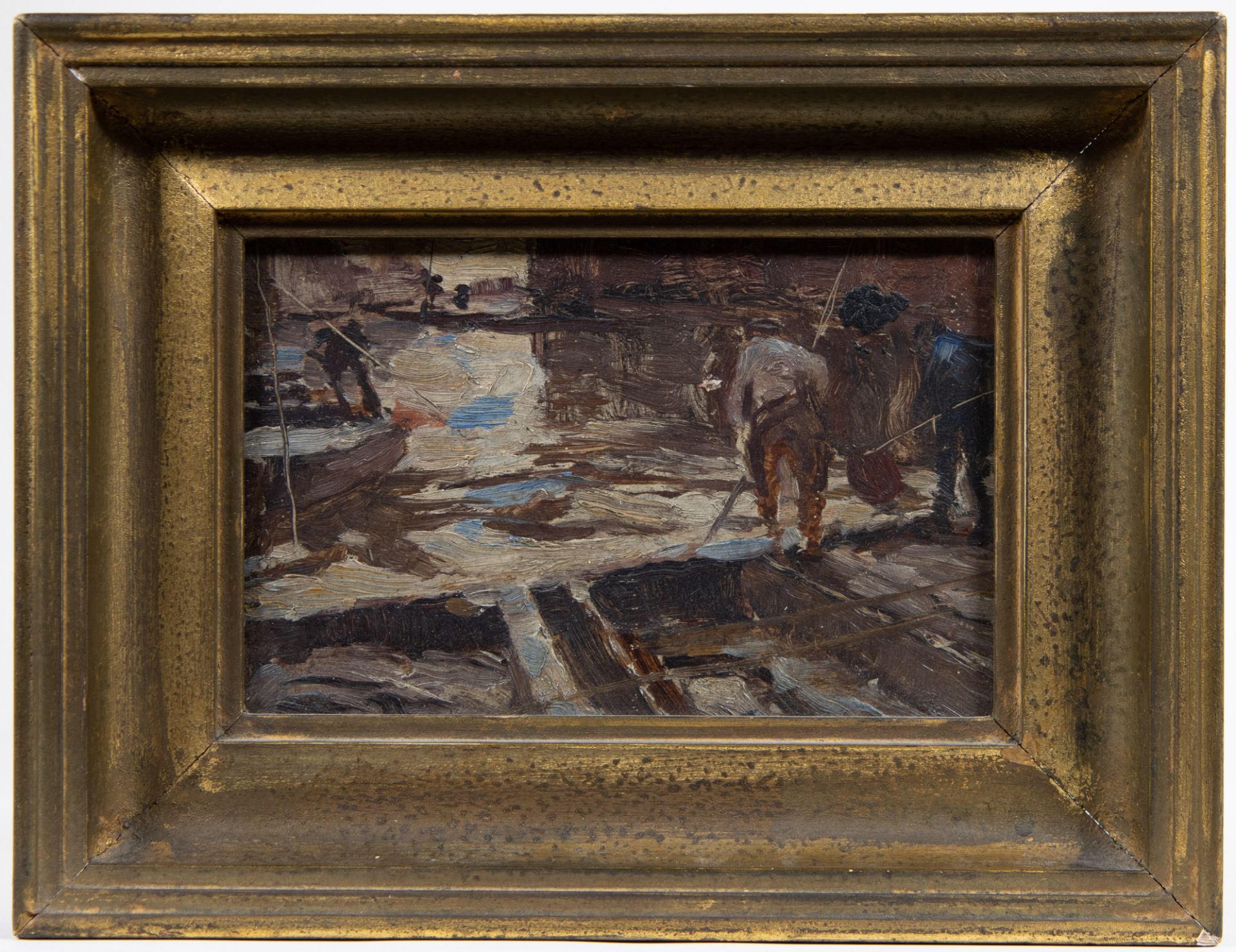 Oil on panel The muddlers, surroundings Albert Baertsoen - Bild 2 aus 3