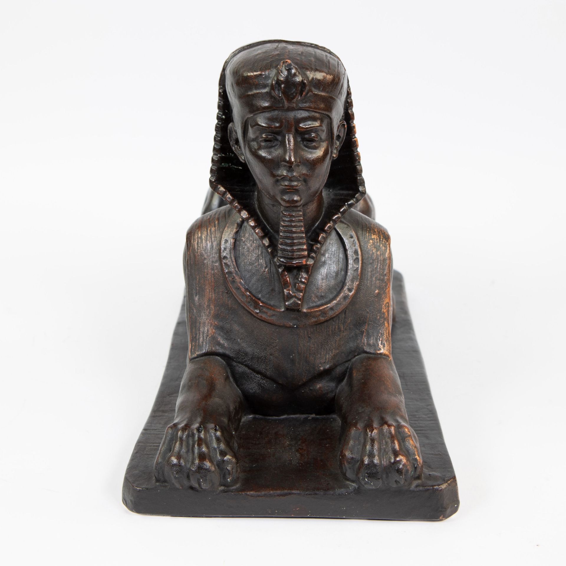 Large patinated Sphinx in plâtre de Paris, French, ca 1900 - Image 5 of 5